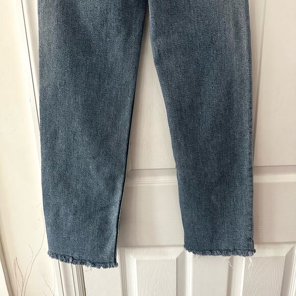 Re/Done Originals 2019 High Rise Stove Pipe Raw Hem Light Wash 25 190-3WSTV27 - Picture 10 of 13